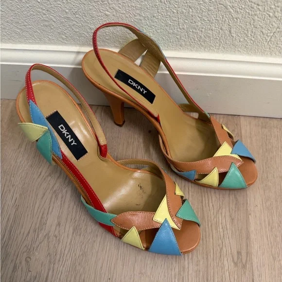 DKNY Colorful Strappy Heels - Picture 2 of 7